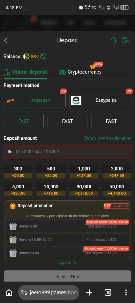 JEETO999 Game Deposit
