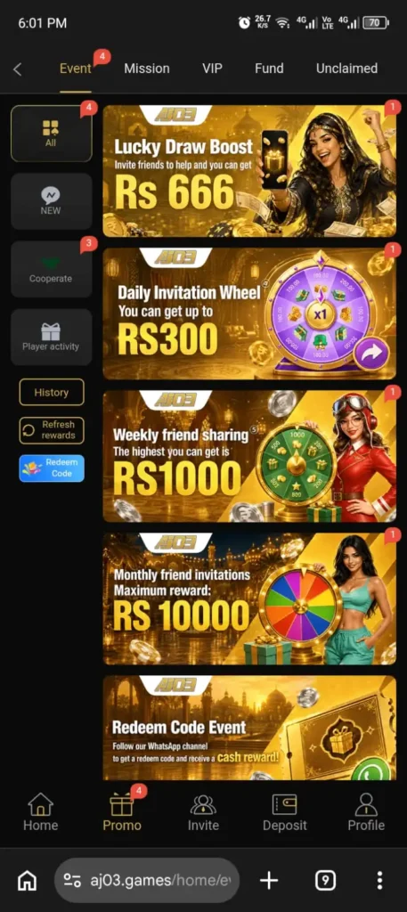 AJ03 Game Promotions